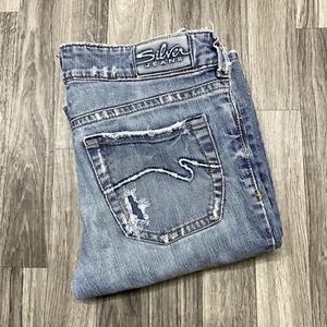 SILVER Aiko Bootcut Low Rise Med Wash Blue Denim Jeans Women's Size 27 / 33 - Picture 1 of 13