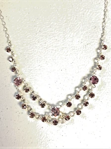 AVON SP Pink Rhinestone Necklace 16" Chain - Picture 1 of 5