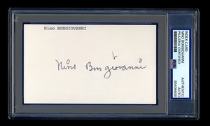 NINO BONGIOVANNI SIGNED MINT INDEX CARD PSA/DNA SEATTLE INDIANS CINCNNATI REDS - Picture 1 of 2