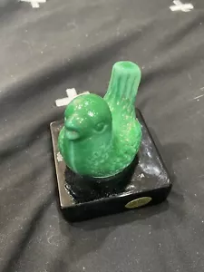 Glas Bohème Grün Vogel - Bild 1 von 3
