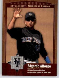 2001 Upper Deck SP juego murciélago hito Edgardo Alfonzo inserto MLB UD Mets #76 - Imagen 1 de 2