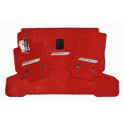 Chevrolet Corvette C7 Z06 2015-2019 alfombrillas y alfombrilla de carga rojas bonitas 32 oz en stock Foto 1 de 4