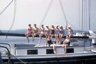 #Z114 -Vintage 35mm Slide Photo- Women- Bikini-Boat-GOOD -Red Kodachrome 1950s