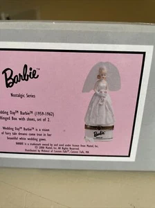 Wedding Day Barbie Hinged Porcelain Box w/ Shoes - PHB Retired 2000 NIB COA - Picture 1 of 13