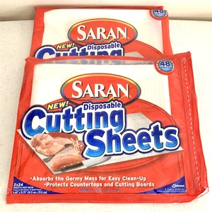 Saran Disposable 48 Cutting Sheets 9.68" x 11.75" New Sealed NOS Discontinued - Picture 1 of 4