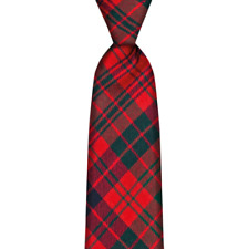 Tartan 100% Wool Tie Ross Red Modern Made in Scotland Brand New
