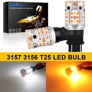 2X 3157 3156 Error Free Switchback LED Front Turn Signal Blinker Light DRL Bulbs - Picture 1 of 12