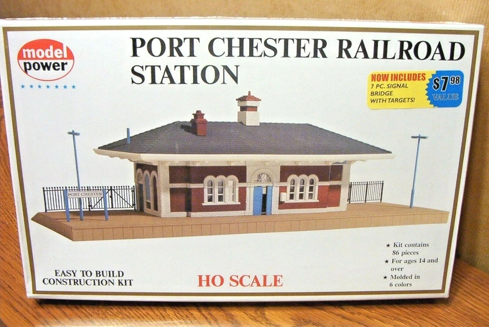 MODEL POWER PORT CHESTER RAILROAD STATION HO SCALE BUILDING KIT  - Image 1 of 1