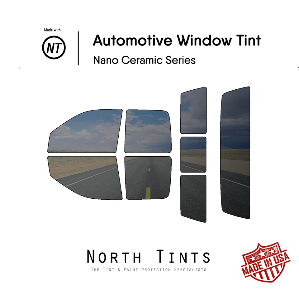 Película matiz janela pré-cortada nano cerâmica para Dodge Ram 1500 2014-2018 4 Dr Quad Cab - Imagem 1 de 4