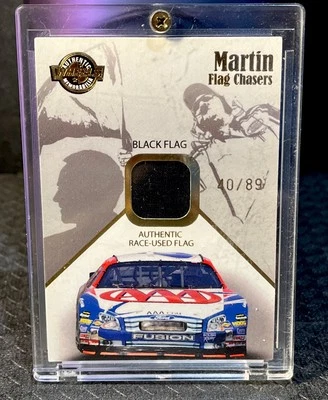 NASCAR Mark Martin /Wheels BLACK Race Flag used Chaser 2007 CARD #40 FC7 in CASE - Image 1 of 4