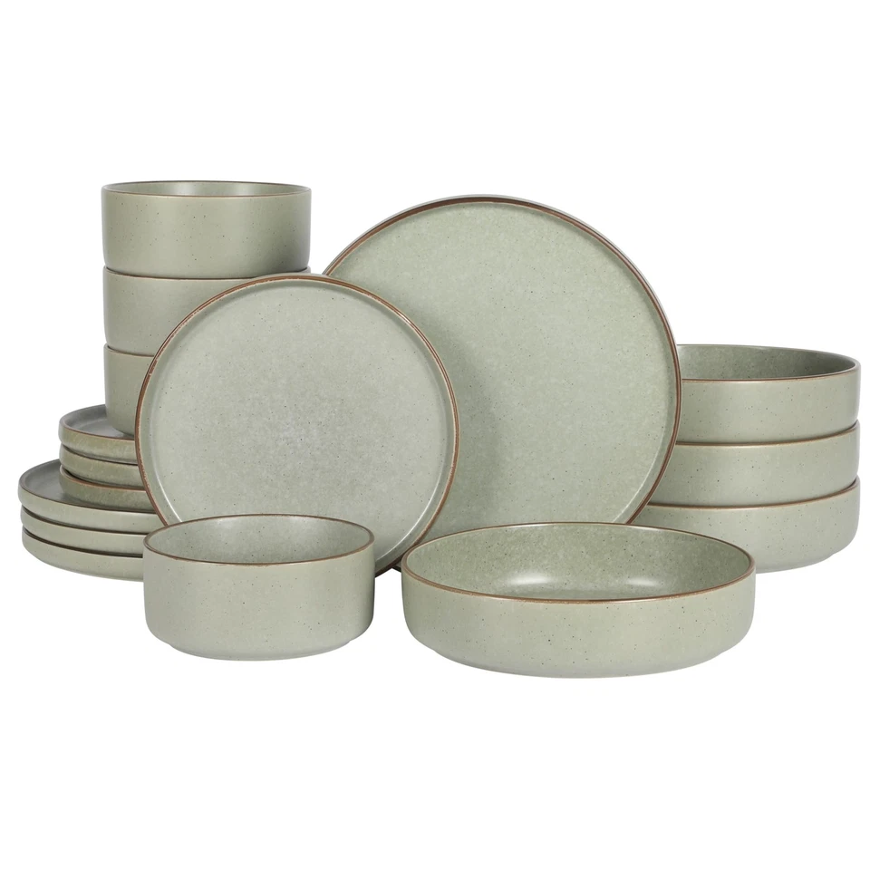 Gibson Elite Gelston Stoneware Matte Reactive Glaze 16 Piece (Service for 4) ...