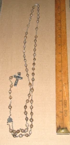 Vintage Catholic Rosary Necklace Crucifix Catholic Religious Beads Medals 25" - Picture 1 of 4