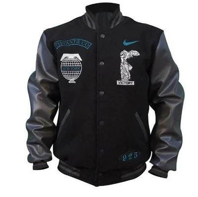 Men's Black Le - Bron's Inspired James Tiffany And Company Varsity Jacket - Image 1 of 4