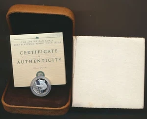 Australia: 2002 $15 1/10oz Platinum Koala Proof in Perth Mint Case Cert. #46 - Picture 1 of 1