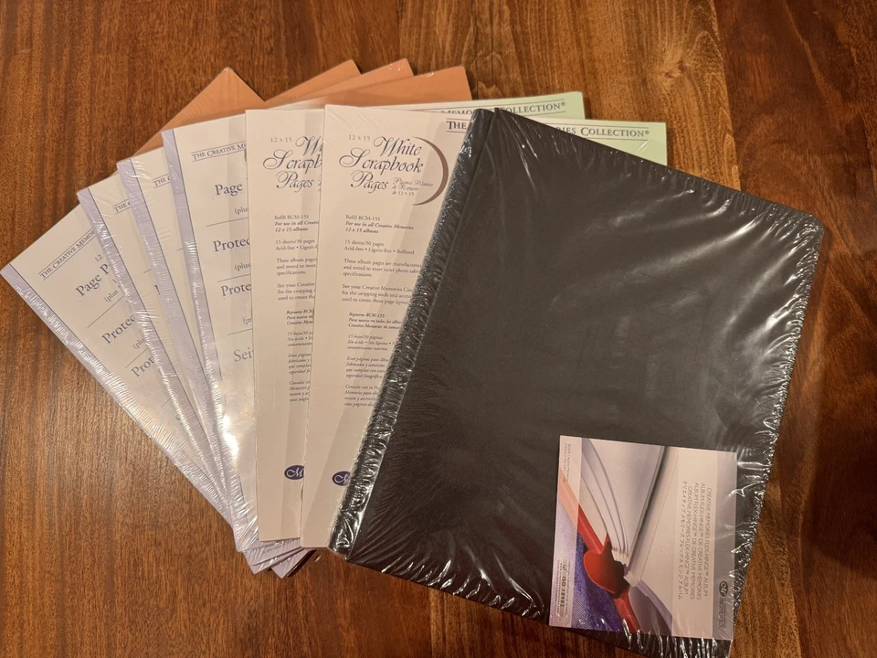 RARO! Álbum negro Creative Memories 12x15 con 3 juegos de páginas y 4 juegos de protectores Foto 1 de 1