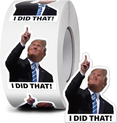 500件装特朗普“I DID That”贴纸贴花,特朗普贴纸汽车燃气泵贴纸新品 — 第 1/4 张图片