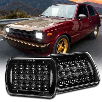 Par de faros LED de haz bajo-alto/DRL de 5X7/7X6 pulgadas para Toyota Starlet 1981~1984 Foto 1 de 4
