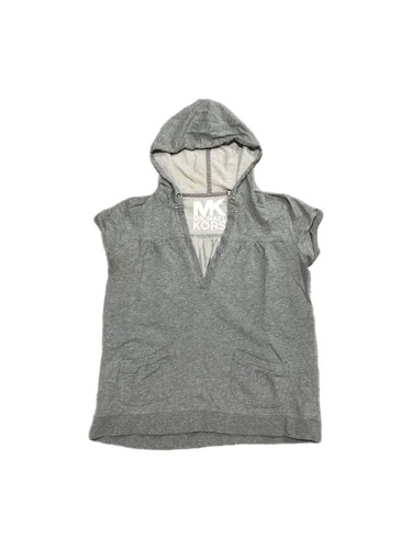 Felpa con cappuccio Michael Kors manica corta grigia donna M tempo libero allenamento sport chic