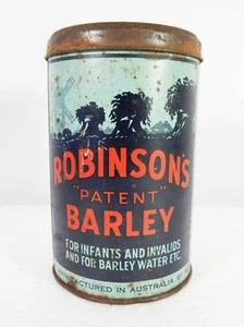 Antique Vintage 1951 Robinson's Patent Barley One Pound Tin Contents Australia - Picture 1 of 5