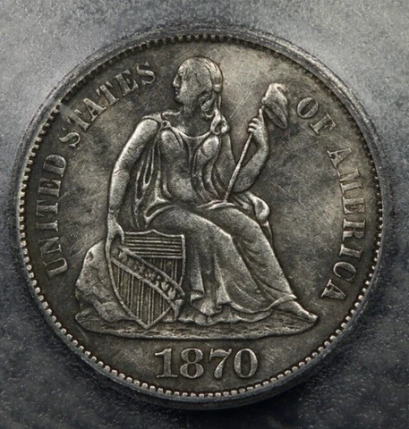 1870-S Seated Dime 10c ICG - EF45 Details Super original! Cover
