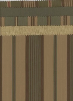 Salesman Samples Moda Cabin Retreat Farmhouse Twill Green/Tan 5 pieces card#1 - Image 1 of 4