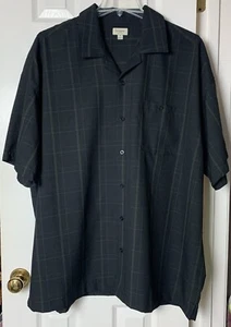 Camisa Haggar Clothing manga corta abotonada para hombre 3XL negra usada - Imagen 1 de 9