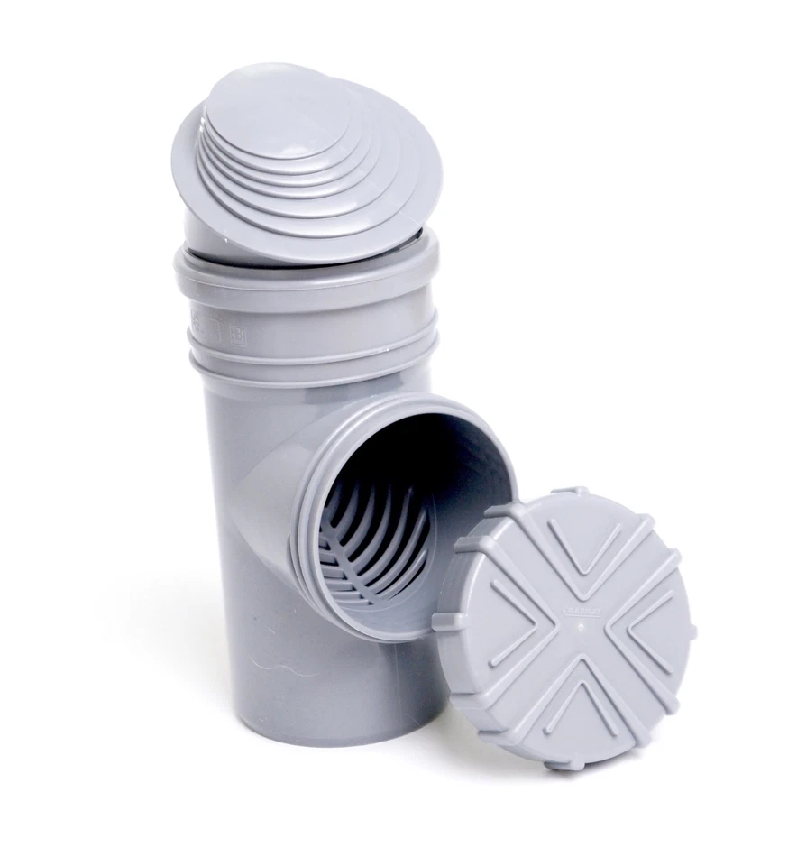 Regenrohrfilter Fallrohrfilter Adapter Laubfang KG/HT Rohr DN100 Ø110 grau - Bild 1 von 4