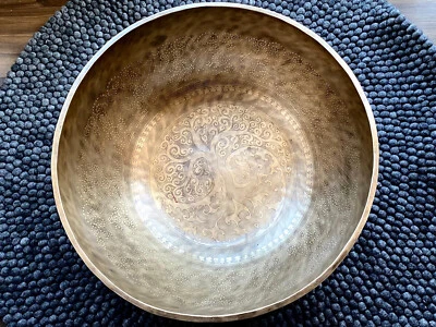 16 inches-24 inches Tree of life  engraved Large standing feet Singing Bowl- - Image 1 of 4