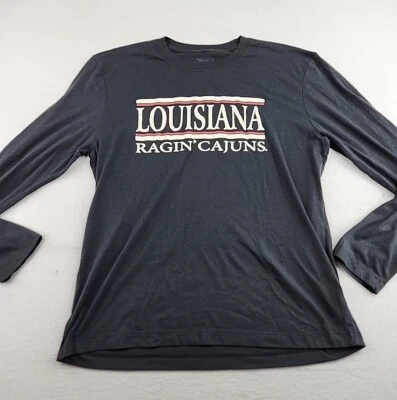 Louisiana Ragin Cajuns NCAA Logo Mens Large Black Cotton Long Sleeve T-Shirt - Image 1 of 4