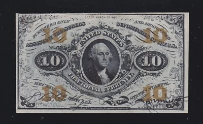 US 10c Fractional Currency Note 3rd Issue FR 1255 Ch CU (005) - Image 1 of 2