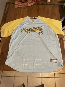 Vintage Men's Willie Esco Cleveland Indians XXXL 90's Baby Blue & Yellow Jersey - Picture 1 of 13