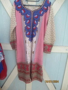 NUEVO Impreso Crepe Túnica Top Blusa - Impreso Crepe Kurta Talla XL44 - Imagen 1 de 2