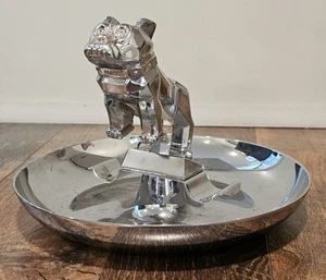 Mack Truck Bulldog Lorry Chrome Ashtray Mascot Vintage Dog Trucking Collectible - Picture 1 of 8