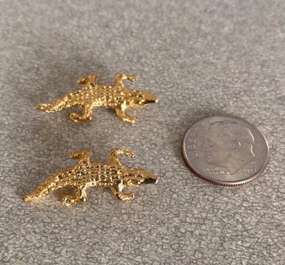 2x Pin de oro cocodrilo cocodrilo cocodrilo de colección vaquero Fedora alfiler de sombrero corbata tachuela solapa Foto 1 de 2