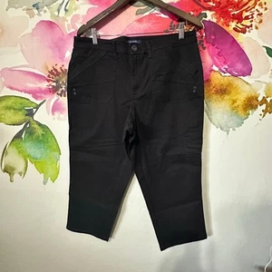 Bandolino Women's Size 16 Denim Capris Selene Black Stretch Zip Button NWT - Picture 1 of 7