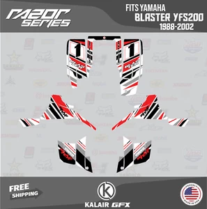 Graphics Kit for Yamaha Blaster YFS200 (1988-2002) Razor Series-Red Shift 16 Mil - Picture 1 of 6