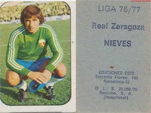 JOSE MANUEL FERNANDEZ NEVES # REAL SPANA ZARAGOZA CARD THIS LEAGUE 1977