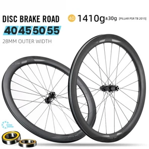 700C Carbon Road Bike Wheelset Depth 40 45 50 55mm Disc Brake Tubless Clincher - Picture 1 of 24