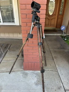 Antique Wooden Telescope Tripod With Equatorial Mount .. 2.4 Inch Opening - Picture 1 of 7