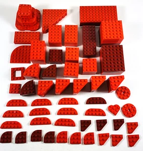 Lego Plates Rounded Wedges 150pc Bulk Lot 6x12 6x8 6x6 4x10 4x8 4x6 4x4+ Red - Picture 1 of 12