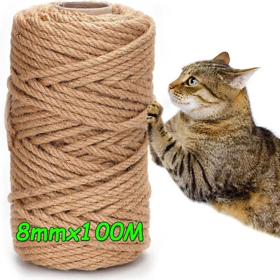 Sisalseil Schnur 100M 8mm Kratzbaumseil Katzespielzeug für Home Kratzbaum DIY - Bild 1 von 4