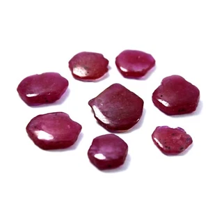 30,7 ct Glas Feld Rosa Farbe Rubin Glatte Scheibe Edelstein 8 Stück Lot - Bild 1 von 9
