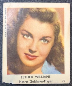 Esther Williams 1954 Val Bubble Gum German TV Movie Star Insert Trading Card - Picture 1 of 2