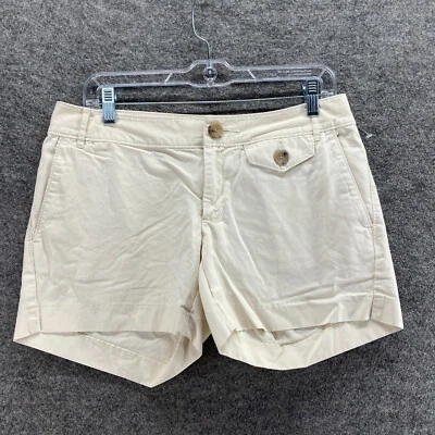 Шорты женские Banana Republic 6 белые со средней посадкой хлопковые с карманами плоские спереди - Изображение 1 из 4