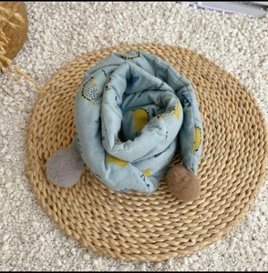 Kids winter soft cotton scarf- blue dinosaur - Picture 1 of 2
