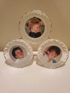 Cristal d’Arques 3 BILDER RUNDE RAHMEN FRANKREICH GLAS VINTAGE NEU - Bild 1 von 3