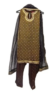 Vintage Salwar Kameez With Dupatta Embroidered Bollywood Brand Ritu Kumar Dress - Picture 1 of 15