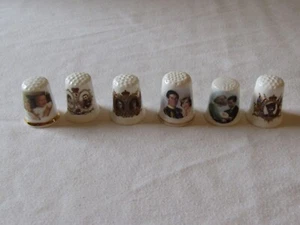 6 dedales reales de porcelana de hueso. - Imagen 1 de 3
