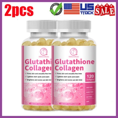120 Capsules Collagen Glutathione Pills Whitening Skin Bleaching Lightening - Image 1 of 4
