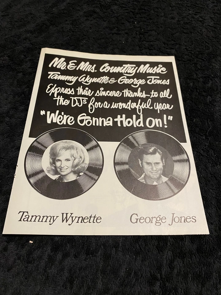 GEORGE JONES, TAMMY WYNETTE 1974 ad as "Mr. & Mrs. Country Music" "We're Gonna.. - Изображение 1 из 1